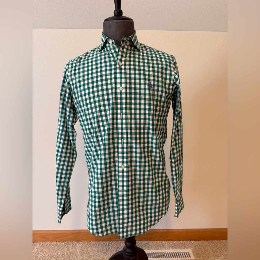 Ralph Lauren Green Gingham Casual Shirt S